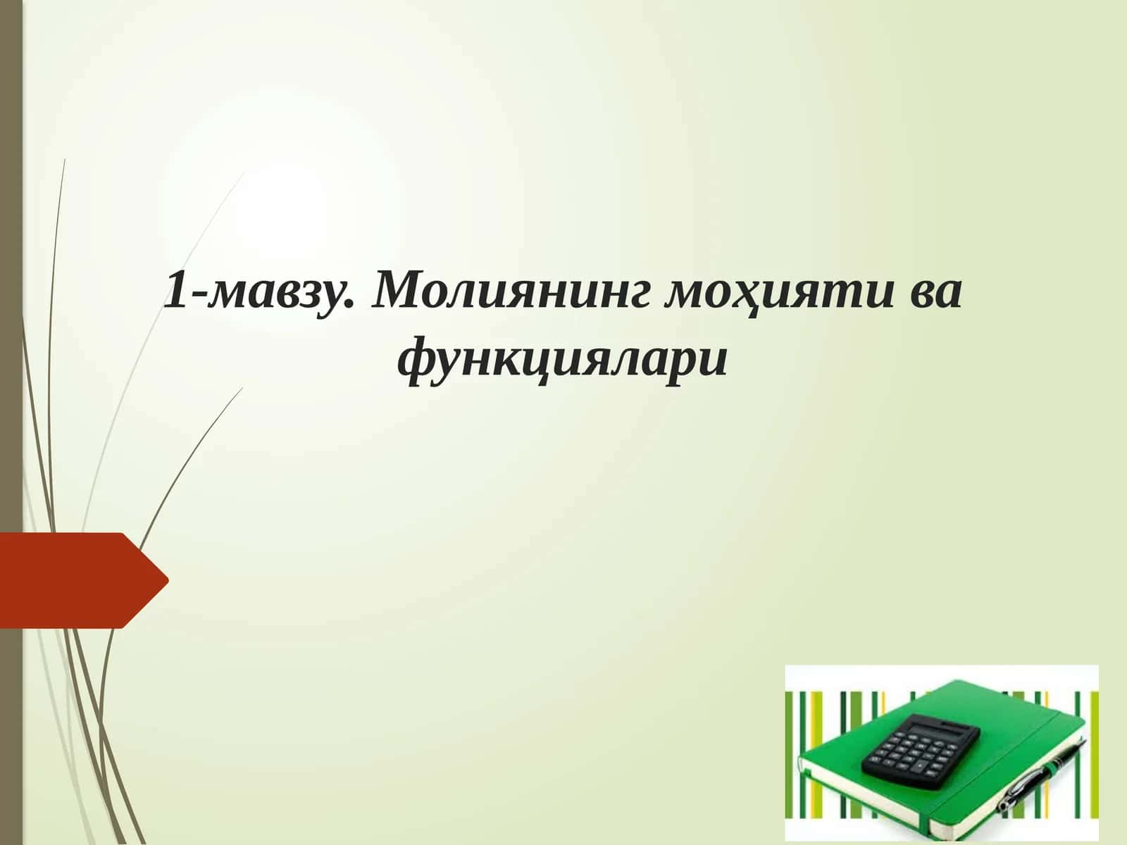 Молиянинг моҳияти ва функциялари
