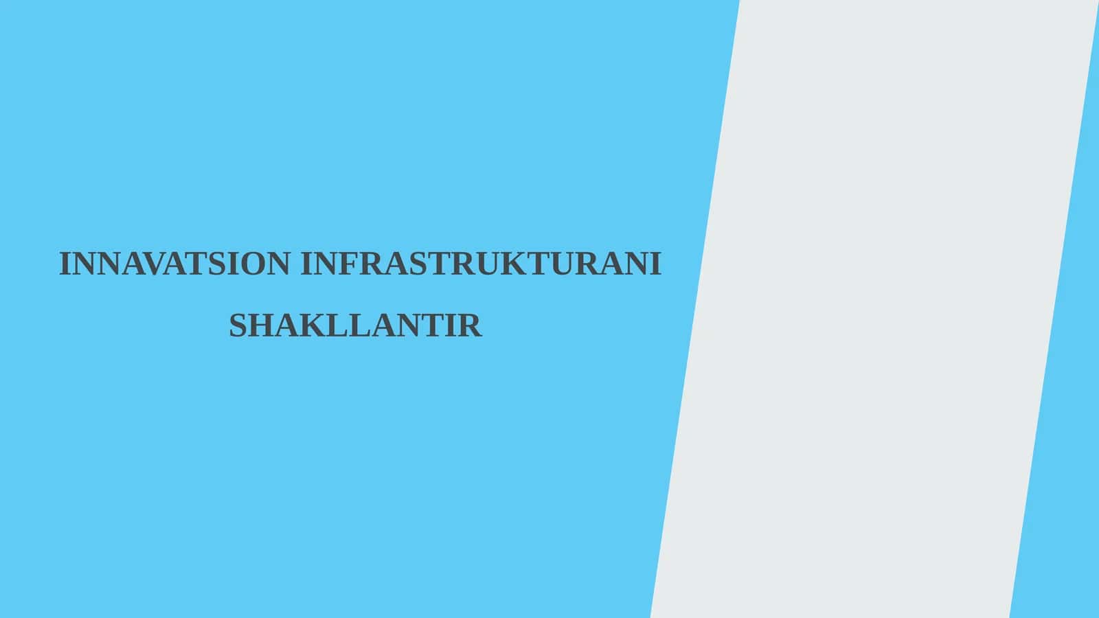 INNAVATSION INFRASTRUKTURANI SHAKLLANTIR