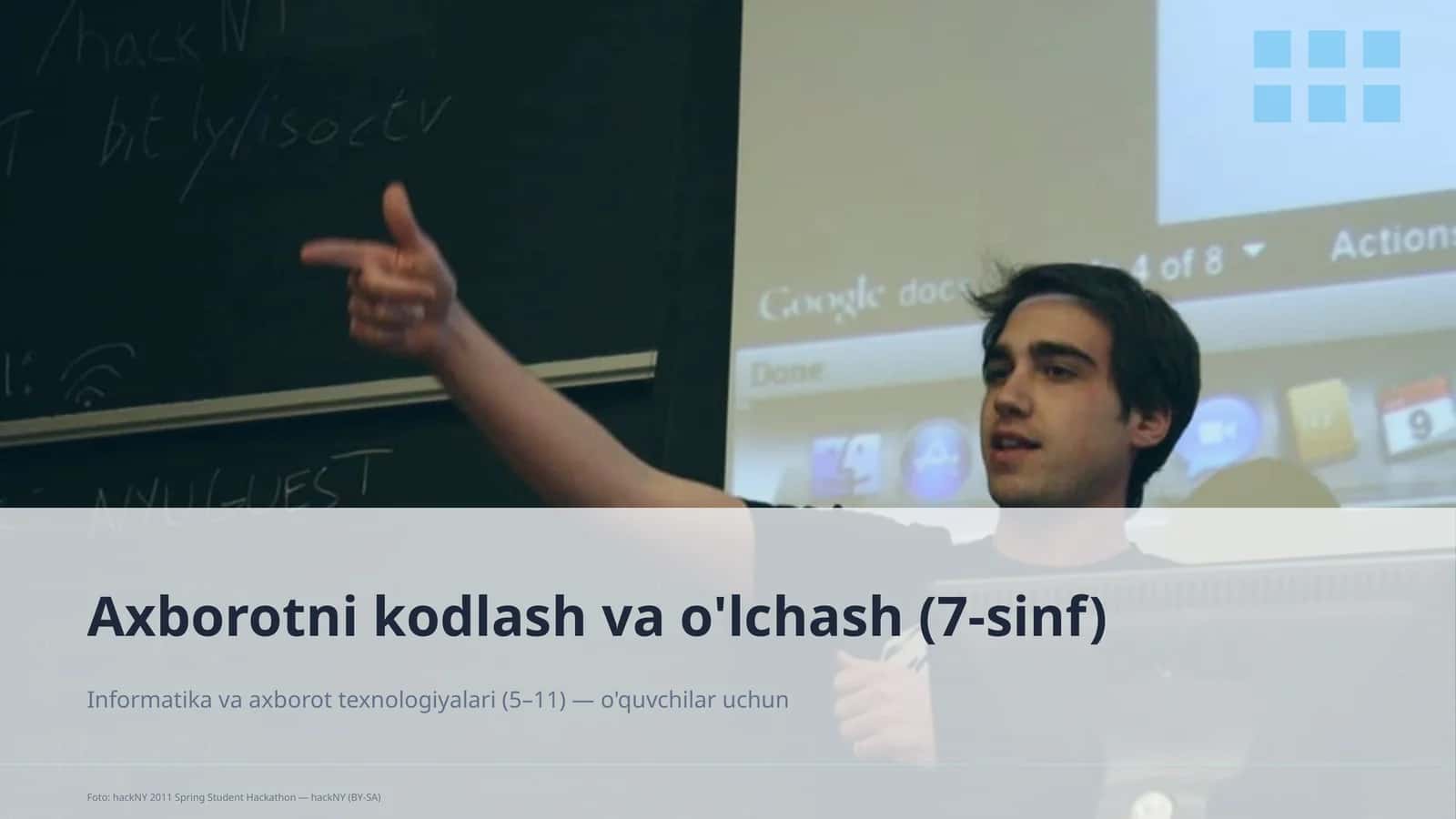 Axborotni kodlash va o'lchash (7-sinf)