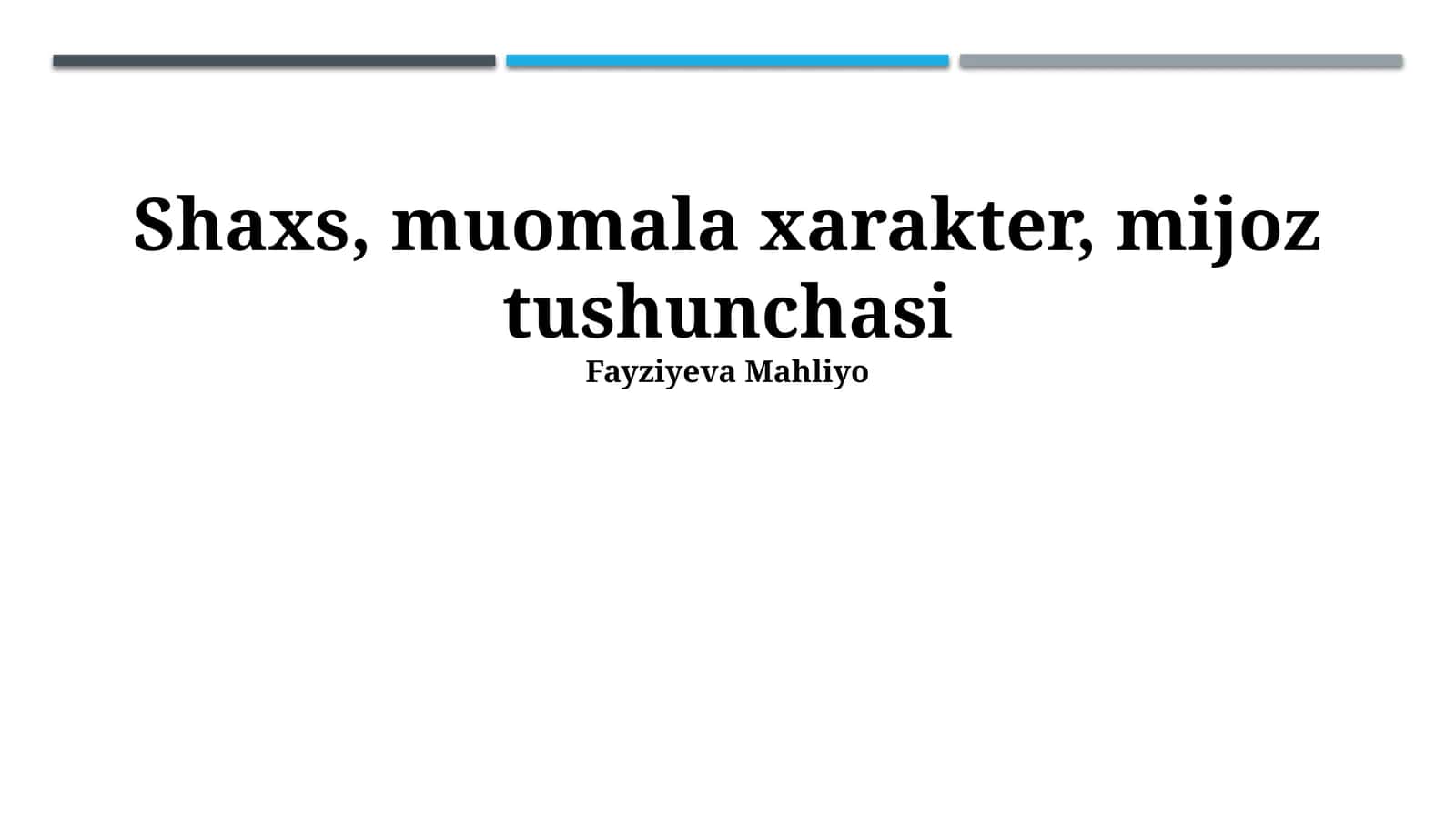 Shaxs, muomala xarakter, mijoz tushunchasi