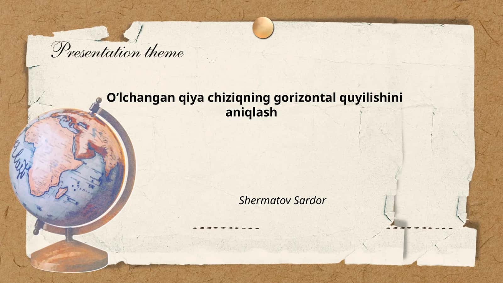 O‘lchangan qiya chiziqning gorizontal quyilishini aniqlash