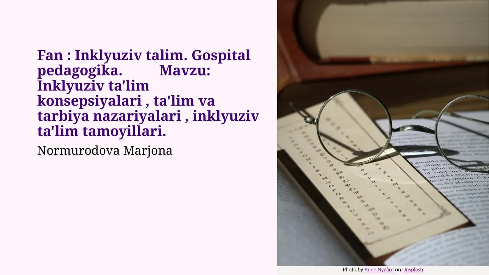 Inklyuziv Ta'lim Konsepsiyasi va Uning Asosiy Tamoyillari