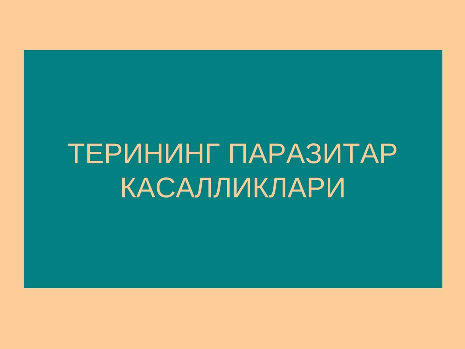 Терининг паразитар[qo'tir) касаллиги