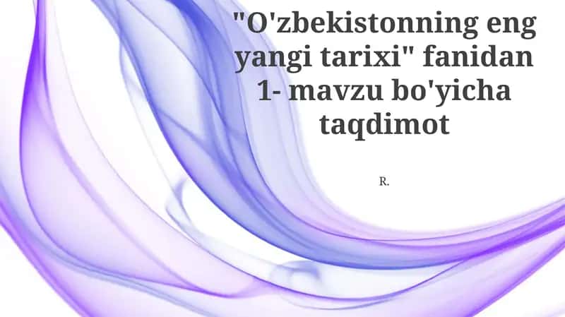 O'zbekistonning eng yangi tarixi