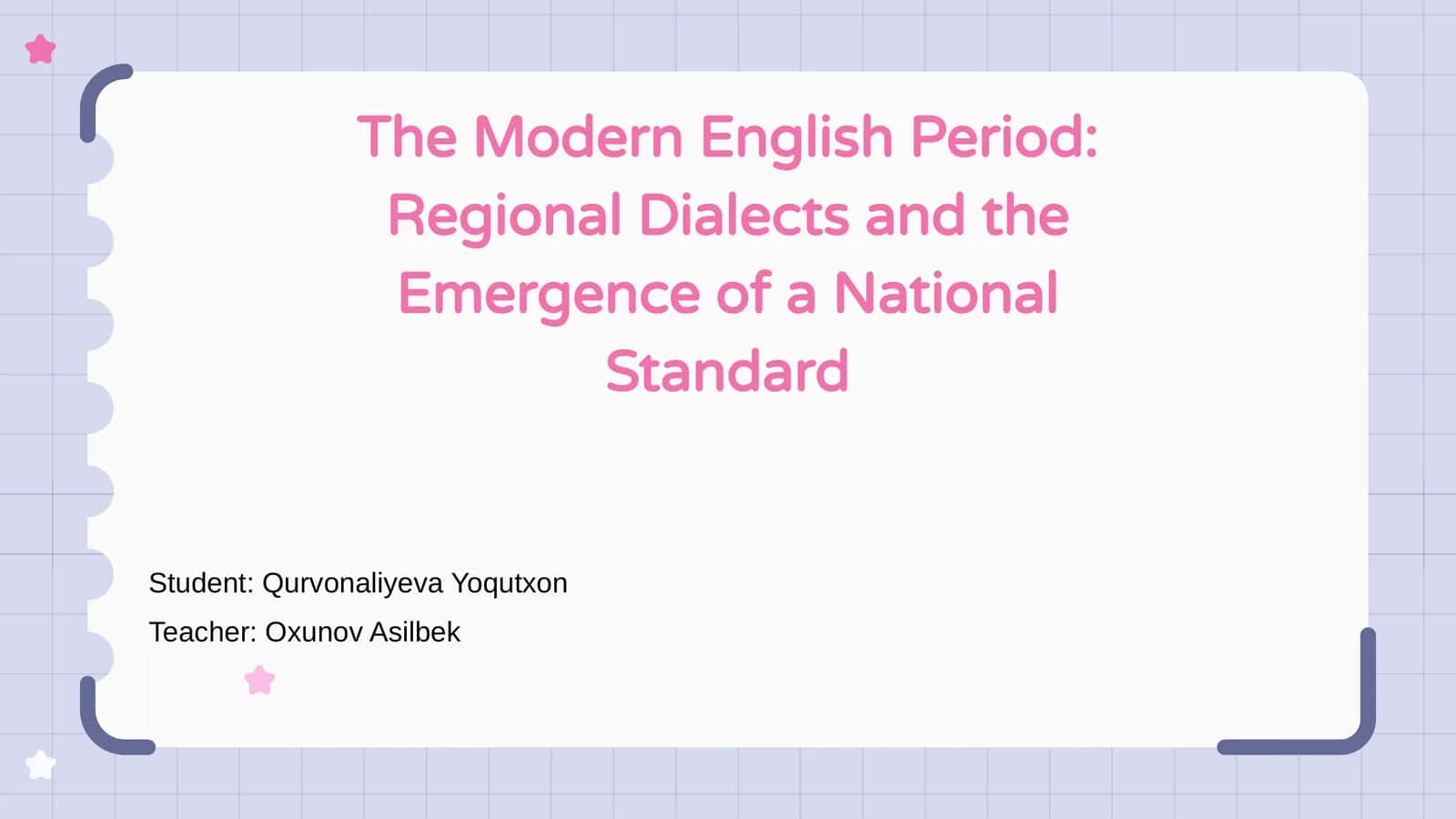 Introduction to the Modern English Period