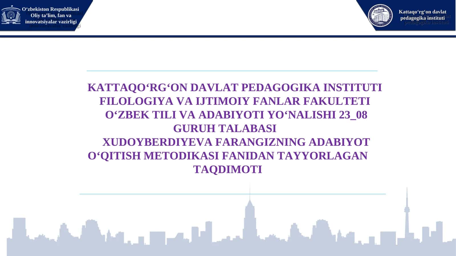 Adabiyot darslarida bayonning o'rni va roli hamda uni tashkil etish yo'llari