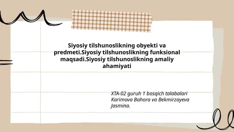 XTA-02 guruh 1 bosqich talabalari Karimova Bahora va Bekmirzayeva Jasmina