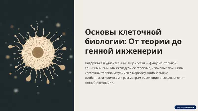 Основы клеточной биологии: От теории до генной инженерии