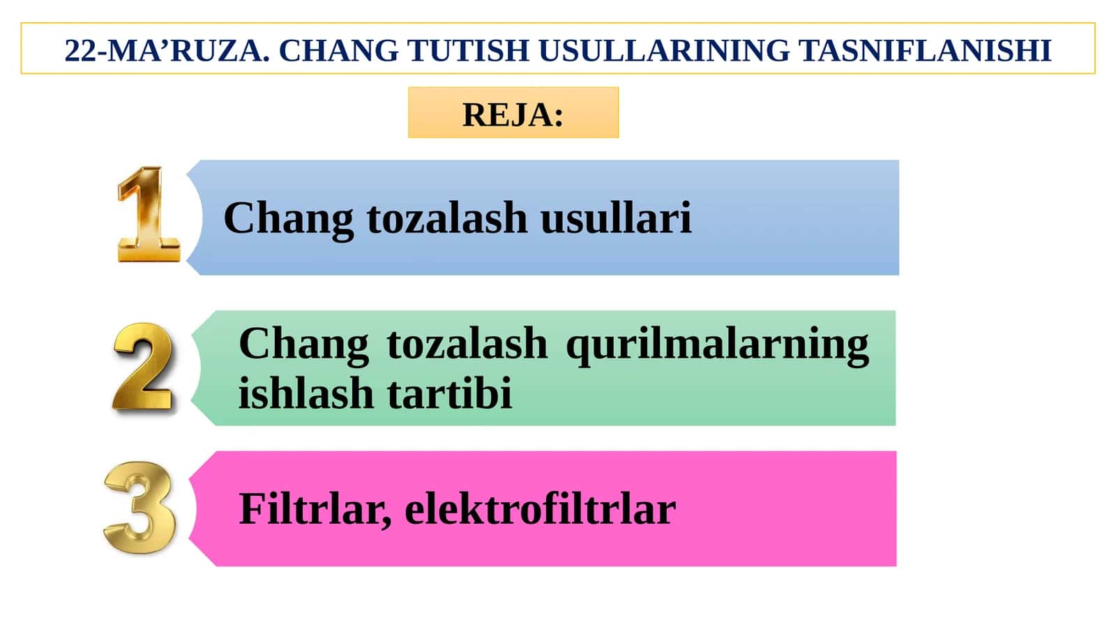 Chang Tutish Usullarining Tasniflanishi