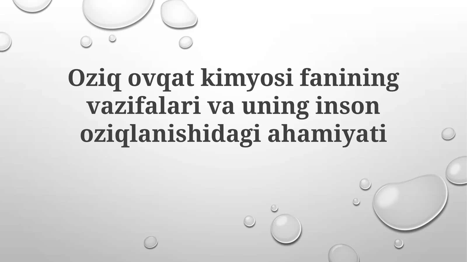 Oziq-ovqat kimyosi va oziqlanishi