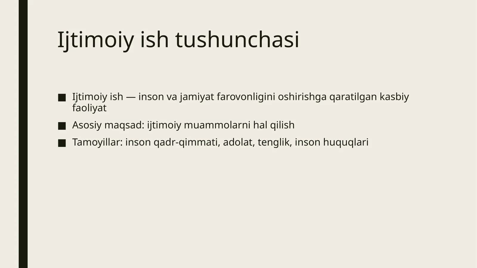 Ijtimoiy ish tushunchasi