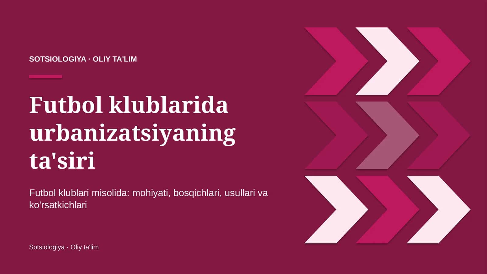 Futbol klublarida urbanizatsiyaning ta'siri