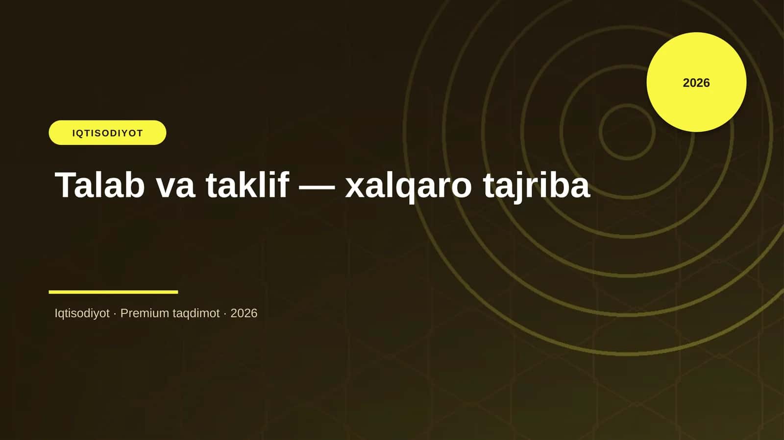 Talab va taklif — xalqaro tajriba