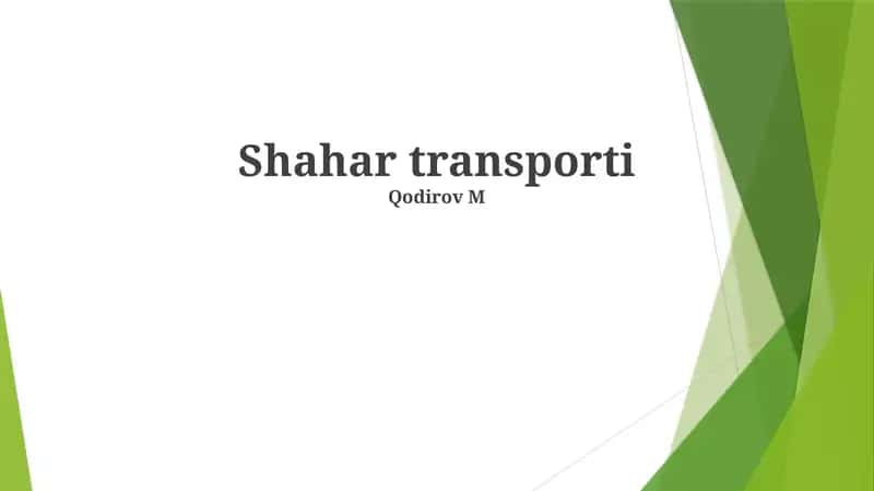 Shahar transporti