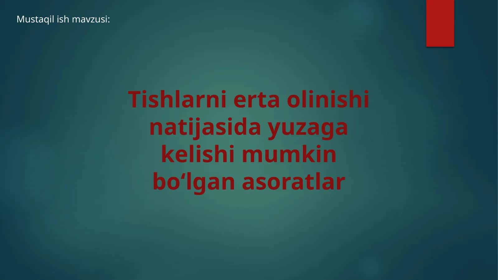 Tishlarni erta olinishi natijasida yuzaga kelishi mumkin boʻlgan asoratlar