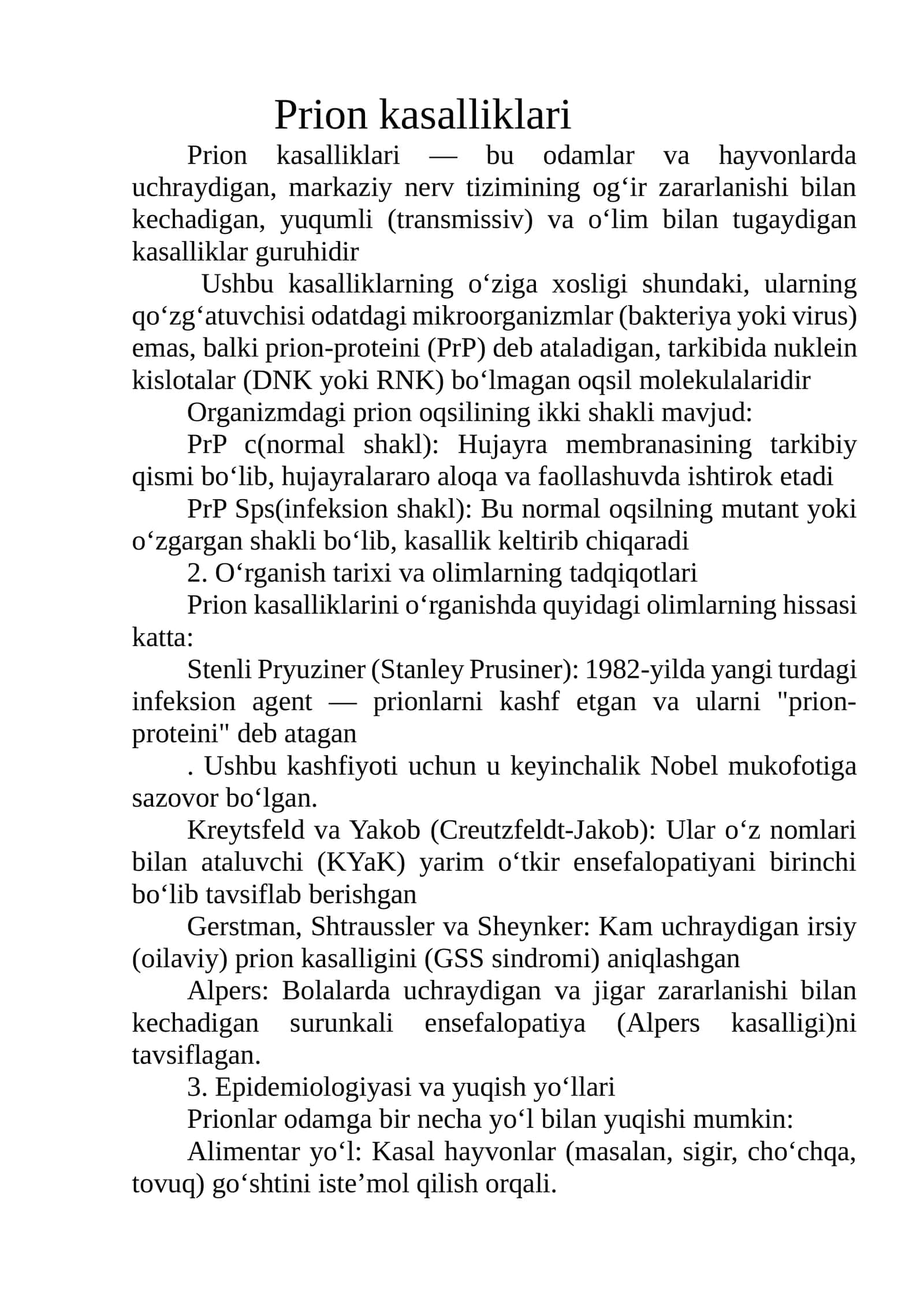 Prion kasalliklari