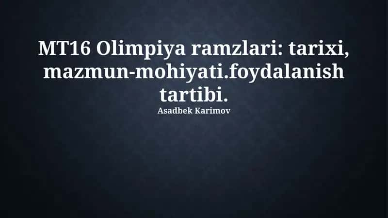 Olimpiya Ramzlari Tarixi