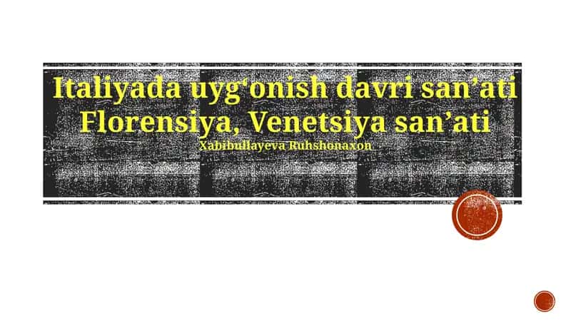 Florensiya Uyg'onish Davri San'ati