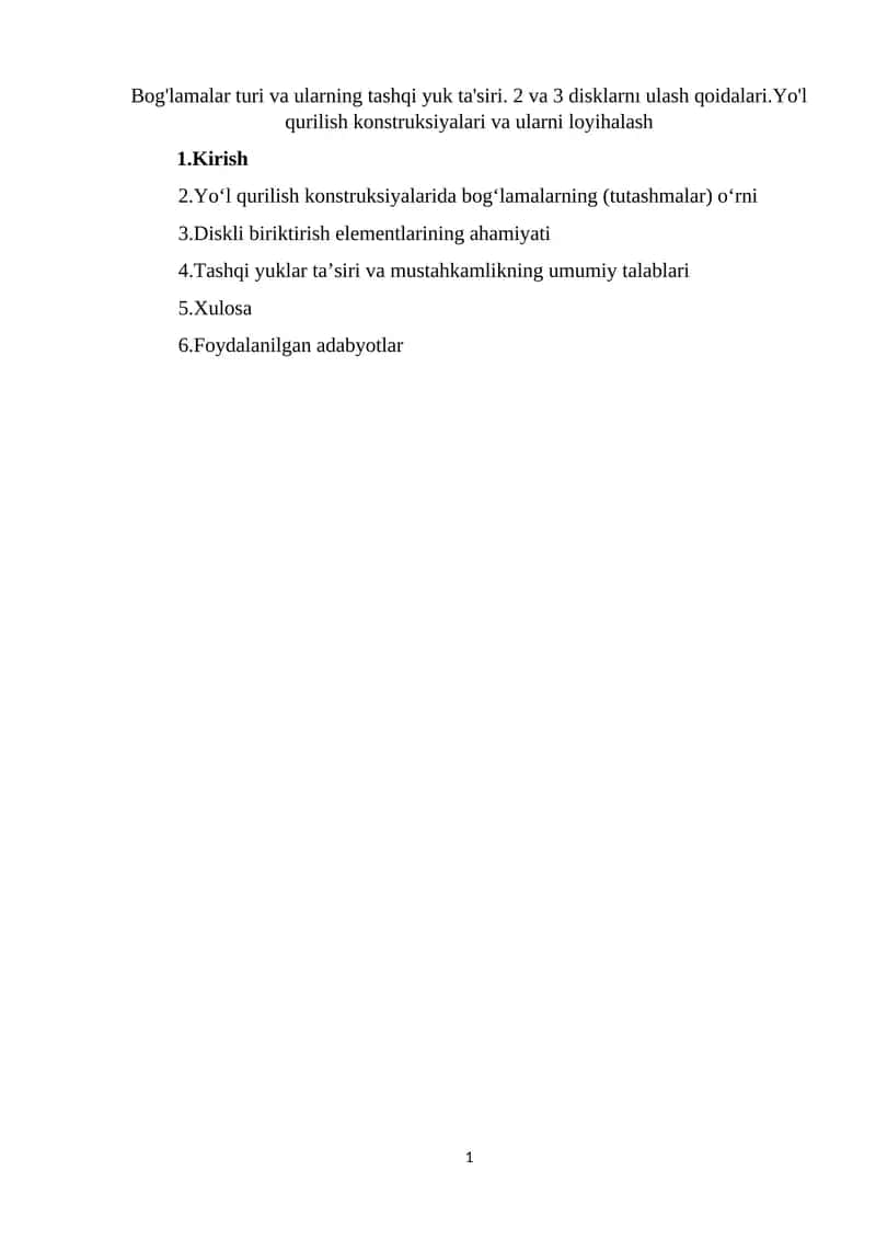 Avtomobil yo‘lari haqida tushuncha