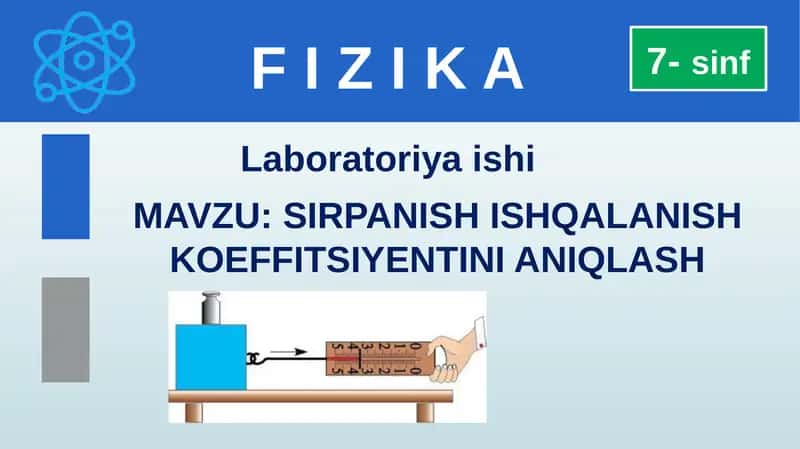 SIRPANISH ISHQALANISH KOEFFITSIYENTINI ANIQLASH