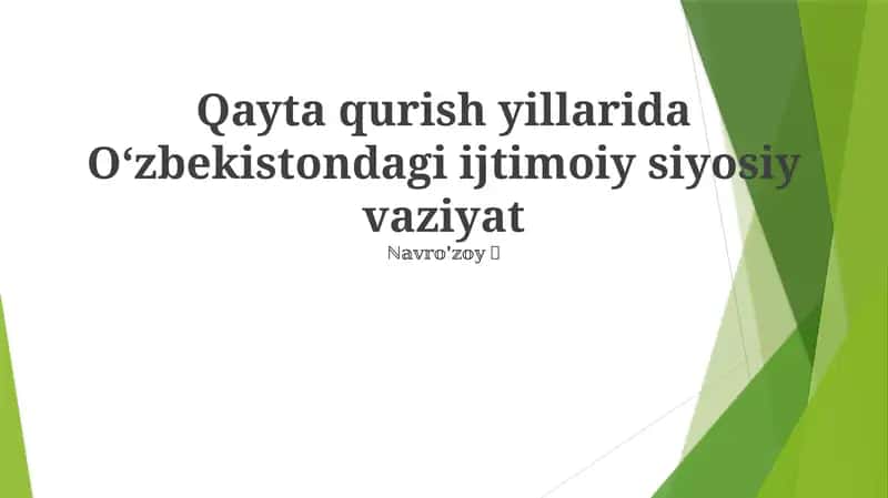 Qayta qurish yillarida Oʻzbekistondagi ijtimoiy siyosiy vaziyat