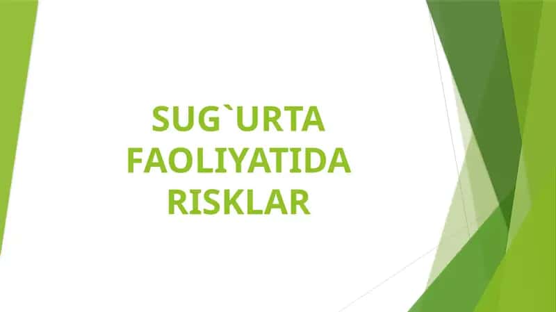 Sug'urta faoliyatidagi risklar