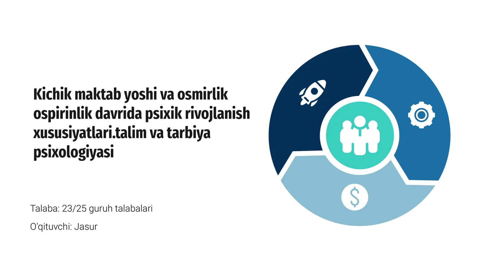 Kichik maktab yoshi va osmirlik ospirinlik davrida psixik rivojlanish xususiyatlari