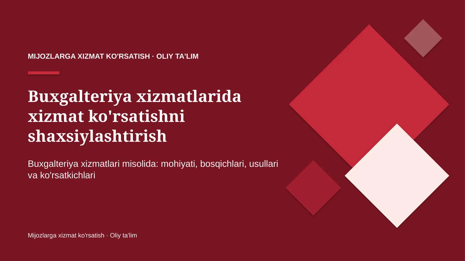 buxgalteriya xizmatlarida xizmat ko'rsatishni shaxsiylashtirish 9670