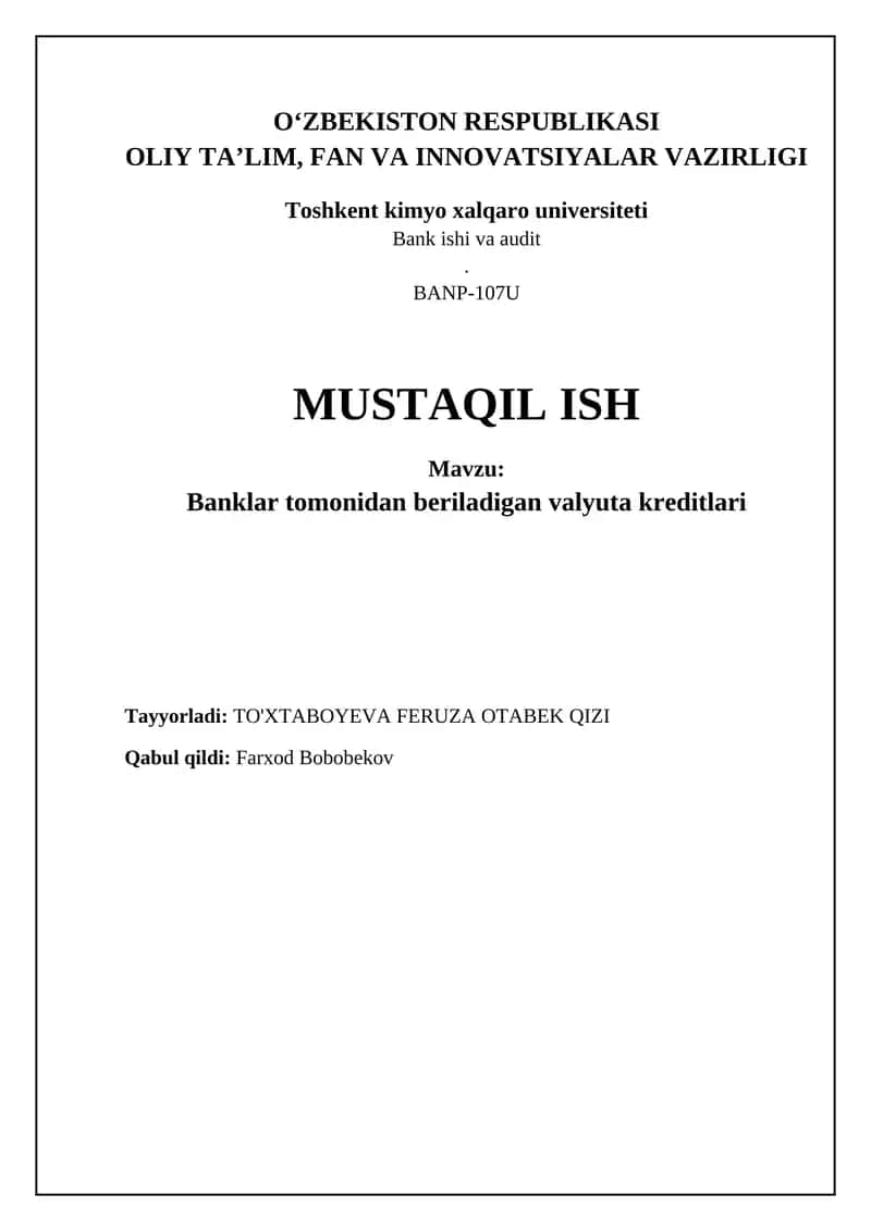 Valyuta kreditlari
