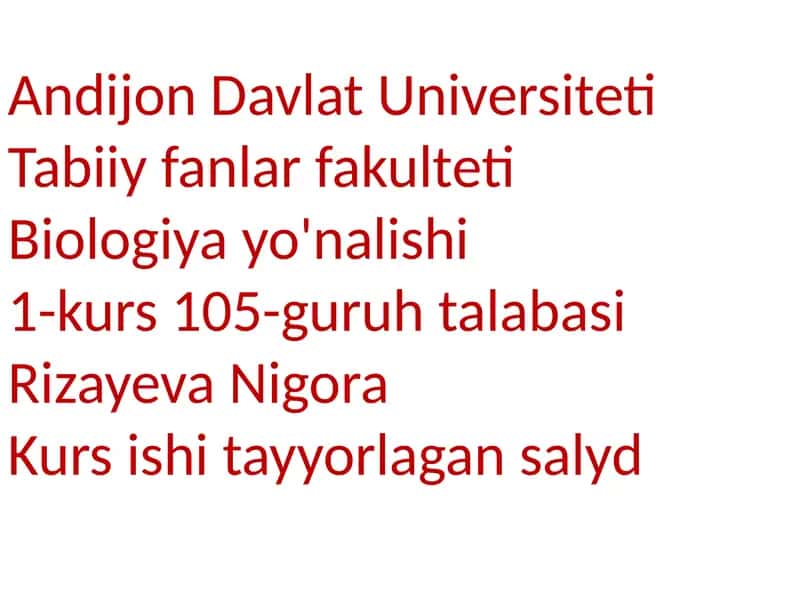 Anordoshlar oilasining umumiy tavsifi