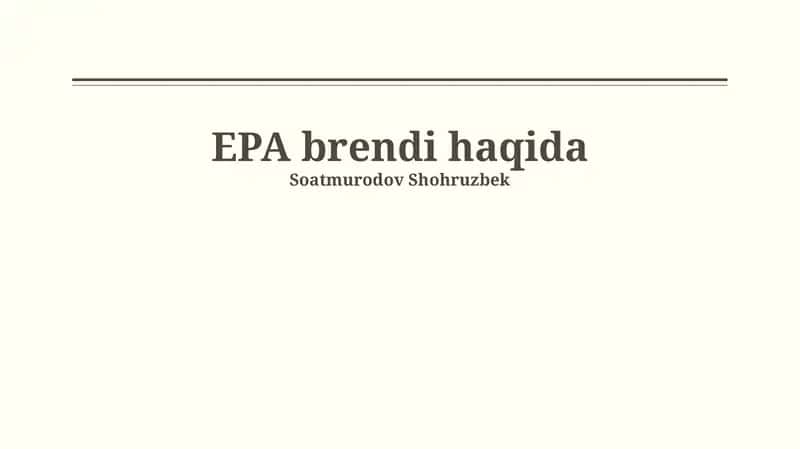 EPA brendi