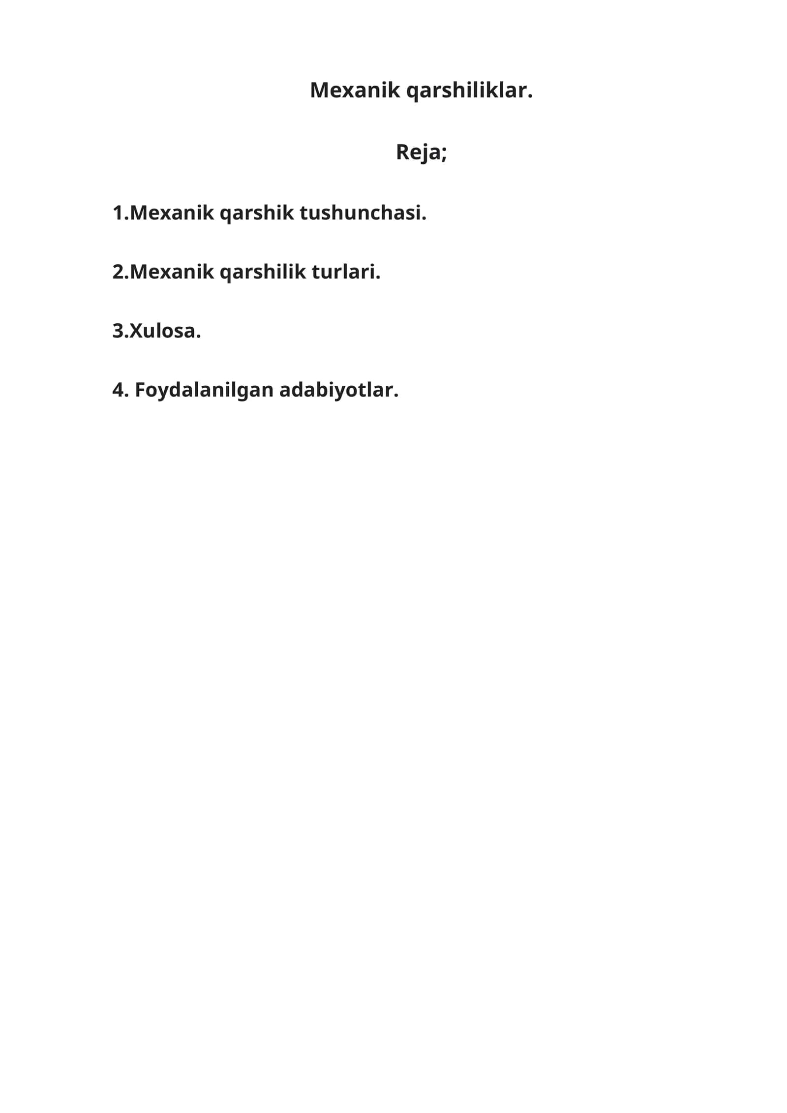 Mexanik qarshiliklar Turgun mashinalar