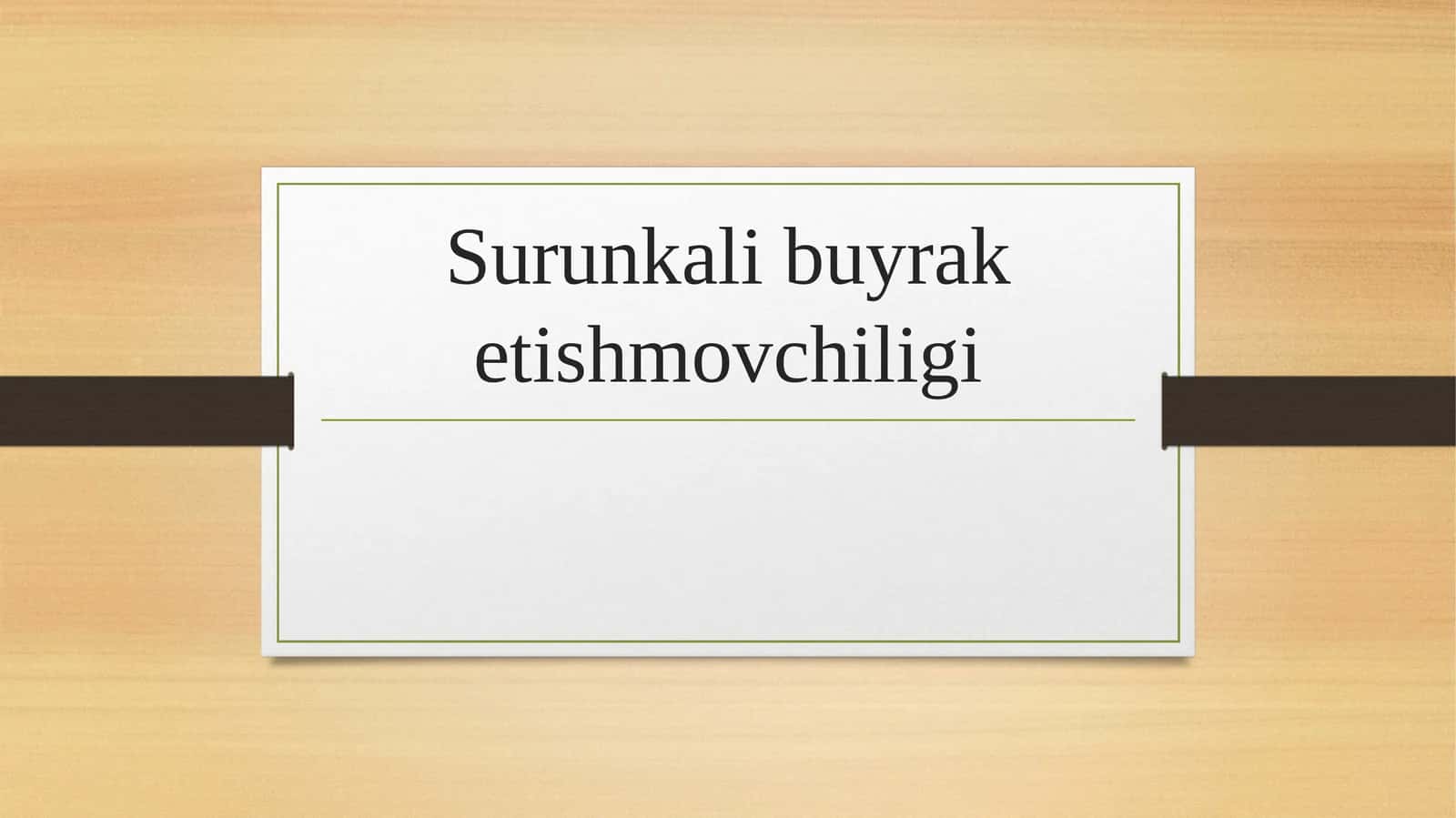 Surunkali buyrak etishmovchiligi