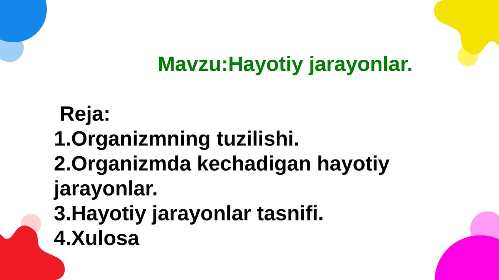 Hayotiy jarayonlar