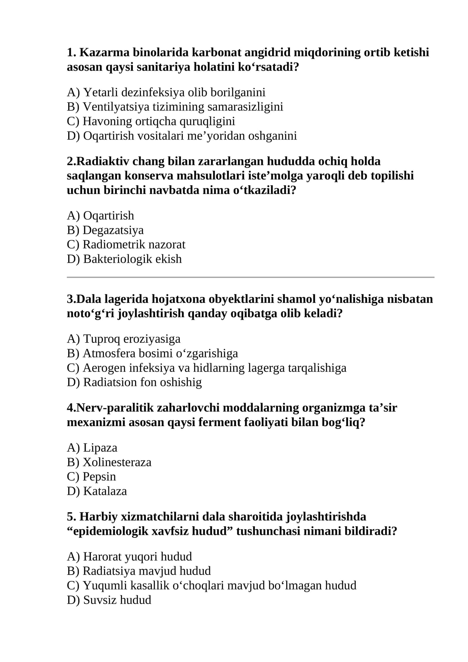 Dala sharoitida joylashtirishda "epidemiologik xavfsiz hudud" tushunchasi