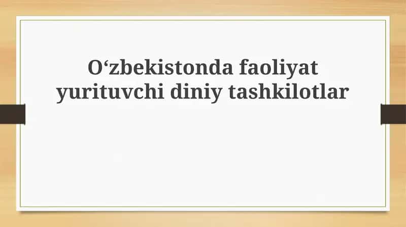 O'zbekistonda diniy tashkilotlar
