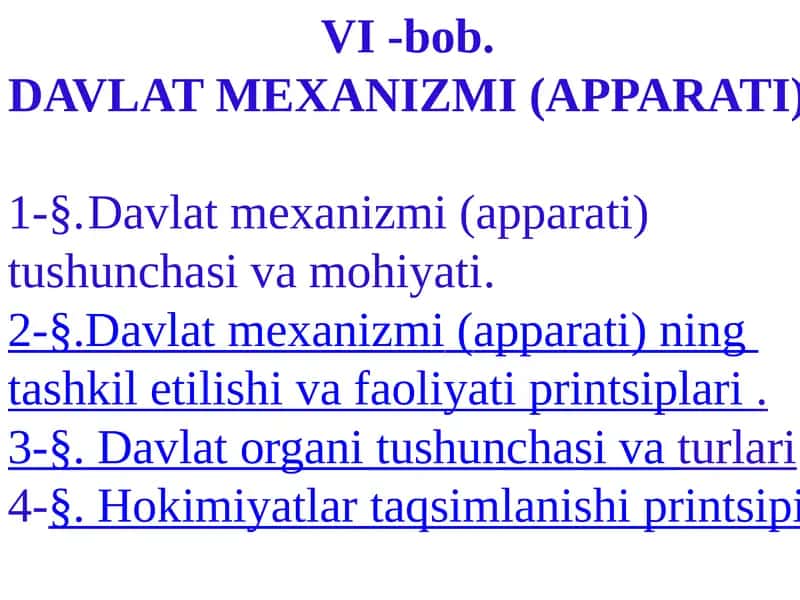 Davlat Mexanizmi (Apparati)