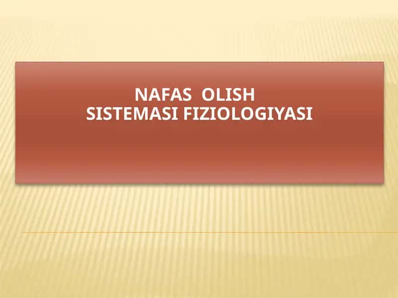 Nafasolish sistemasifiziologiyasi