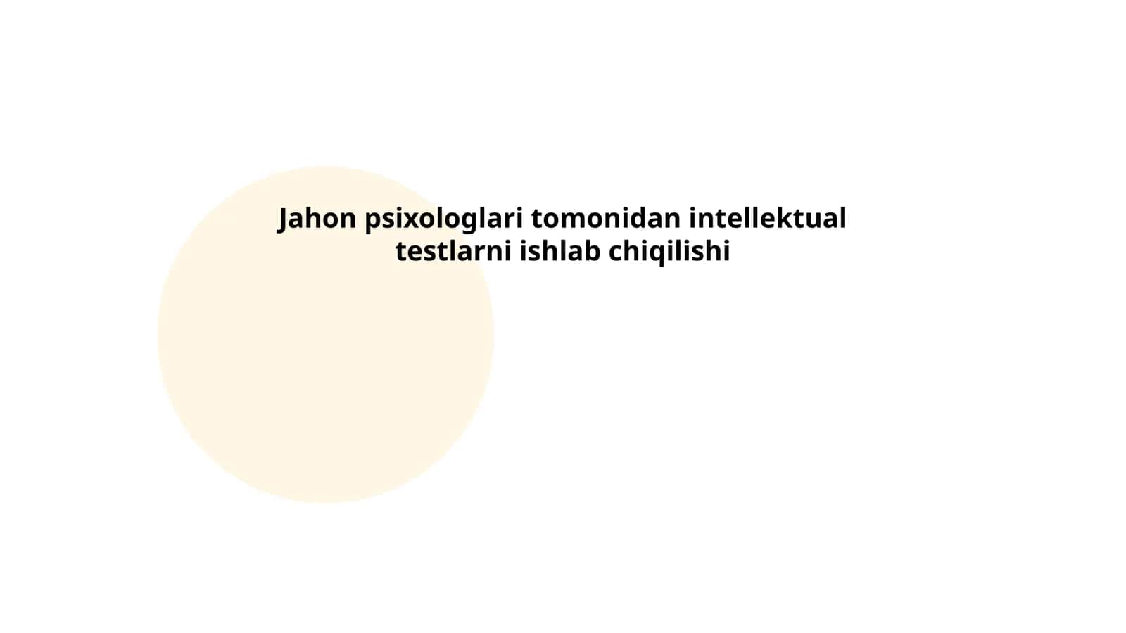 Intellektual testlarning paydo bo'lishi