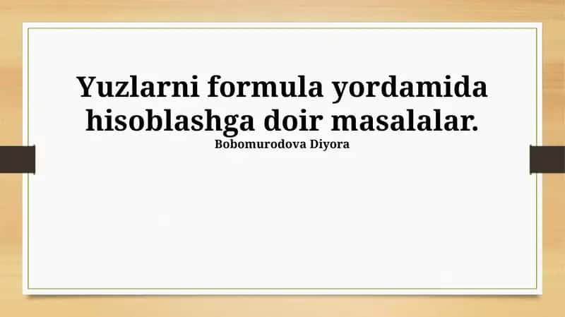 Murakkab shakllarni hisoblash