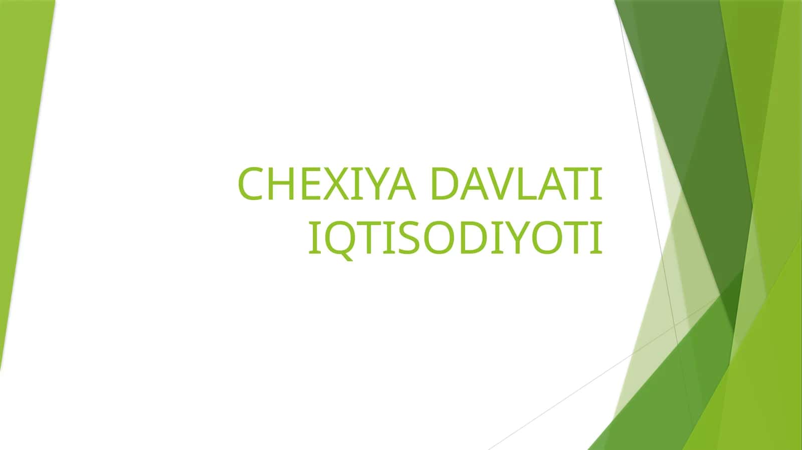 CHEXIYA DAVLATI IQTISODIYOTI