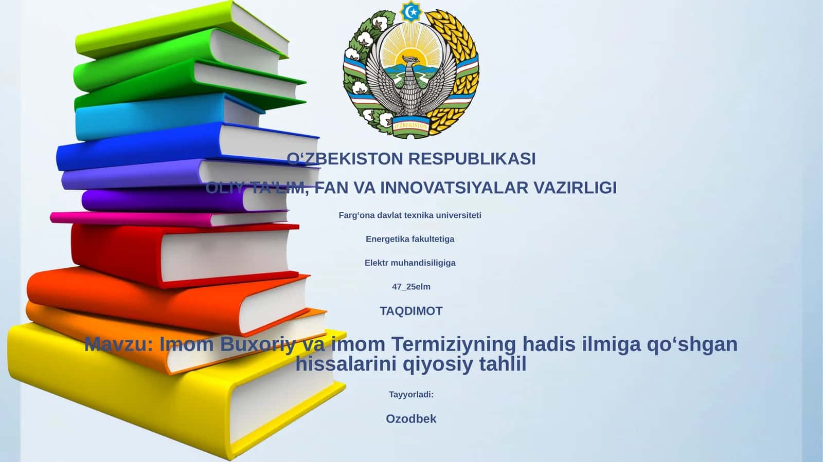 Imom Buxoriy va imom Termiziyning hadis ilmiga qoʻshgan hissalarini qiyosiy tahlil