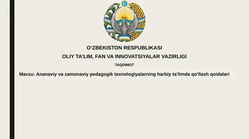 An'anaviy va zamonaviy pedagogik texnologiyalar