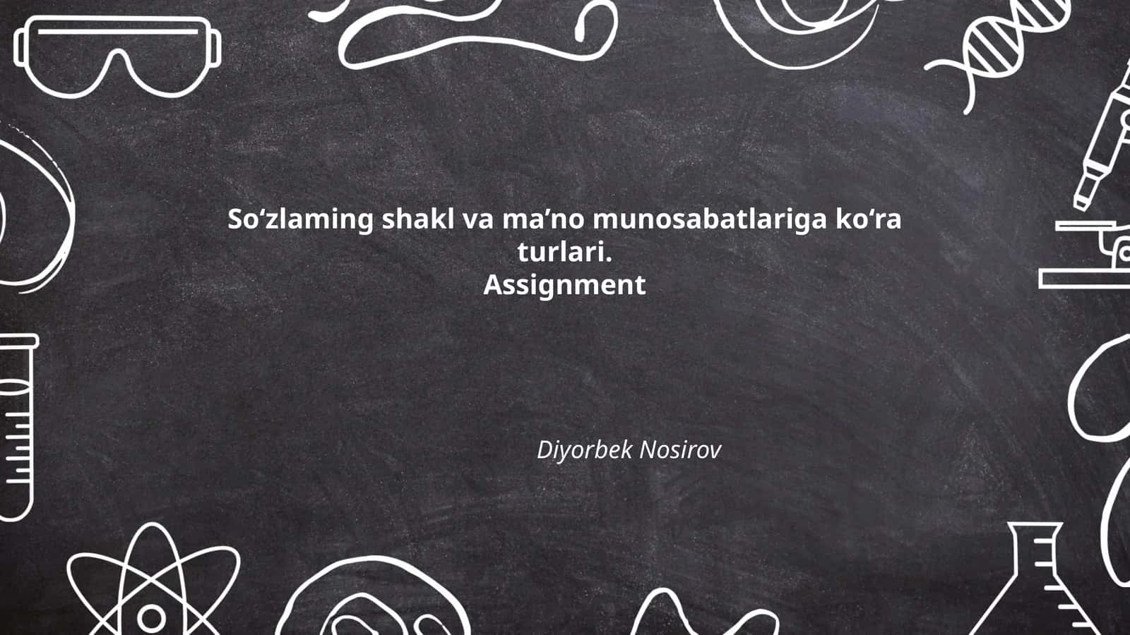 So‘zlaming shakli va ma'no munosabatlari