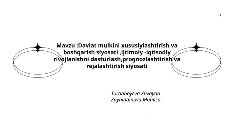 Davlat mulkini xususiylashtirish va boshqarish siyosati