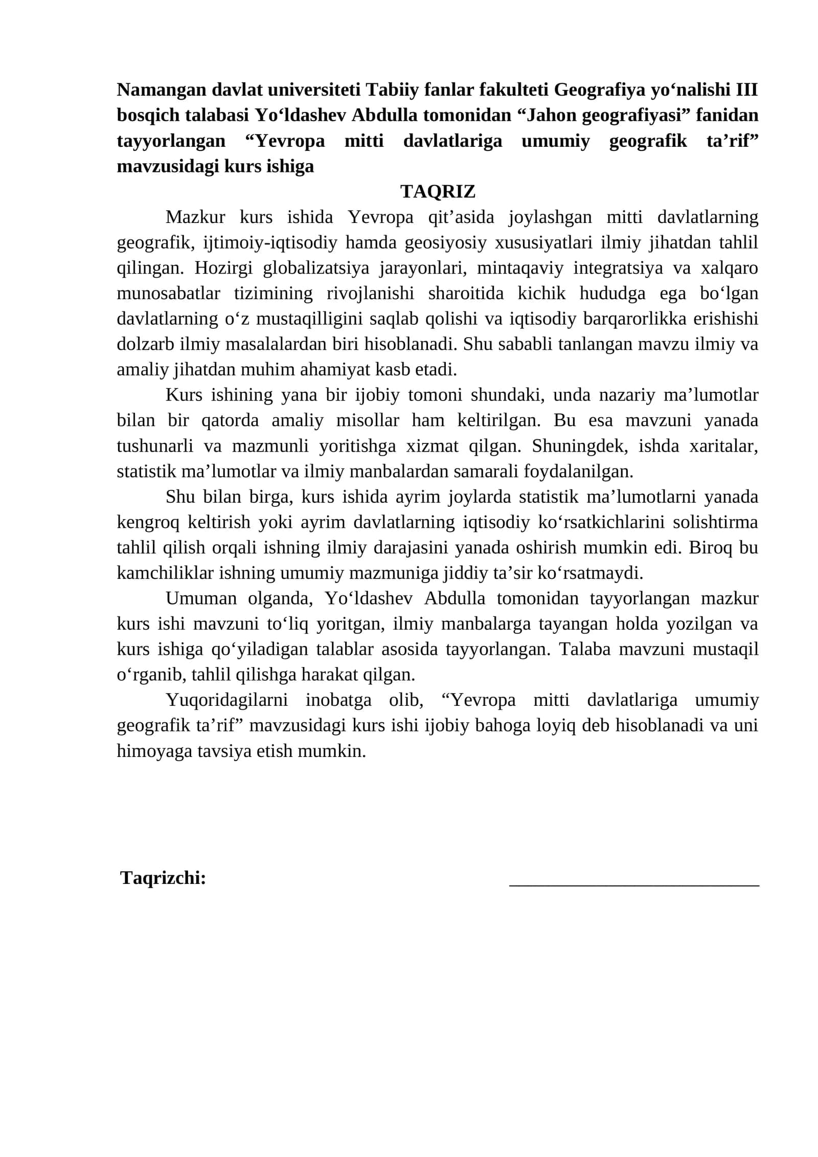 Yevropa mitti davlatlariga umumiy geografik ta’rif