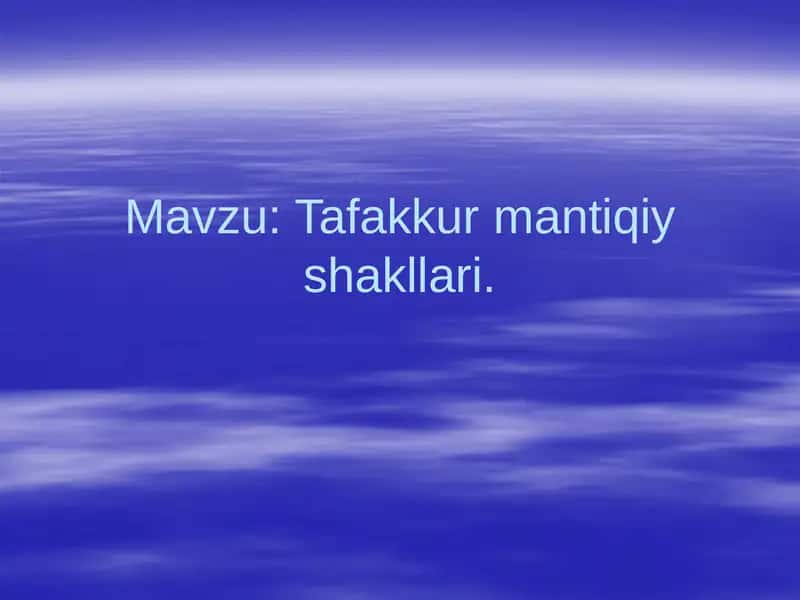 Tafakkur mantiqiy shakllari