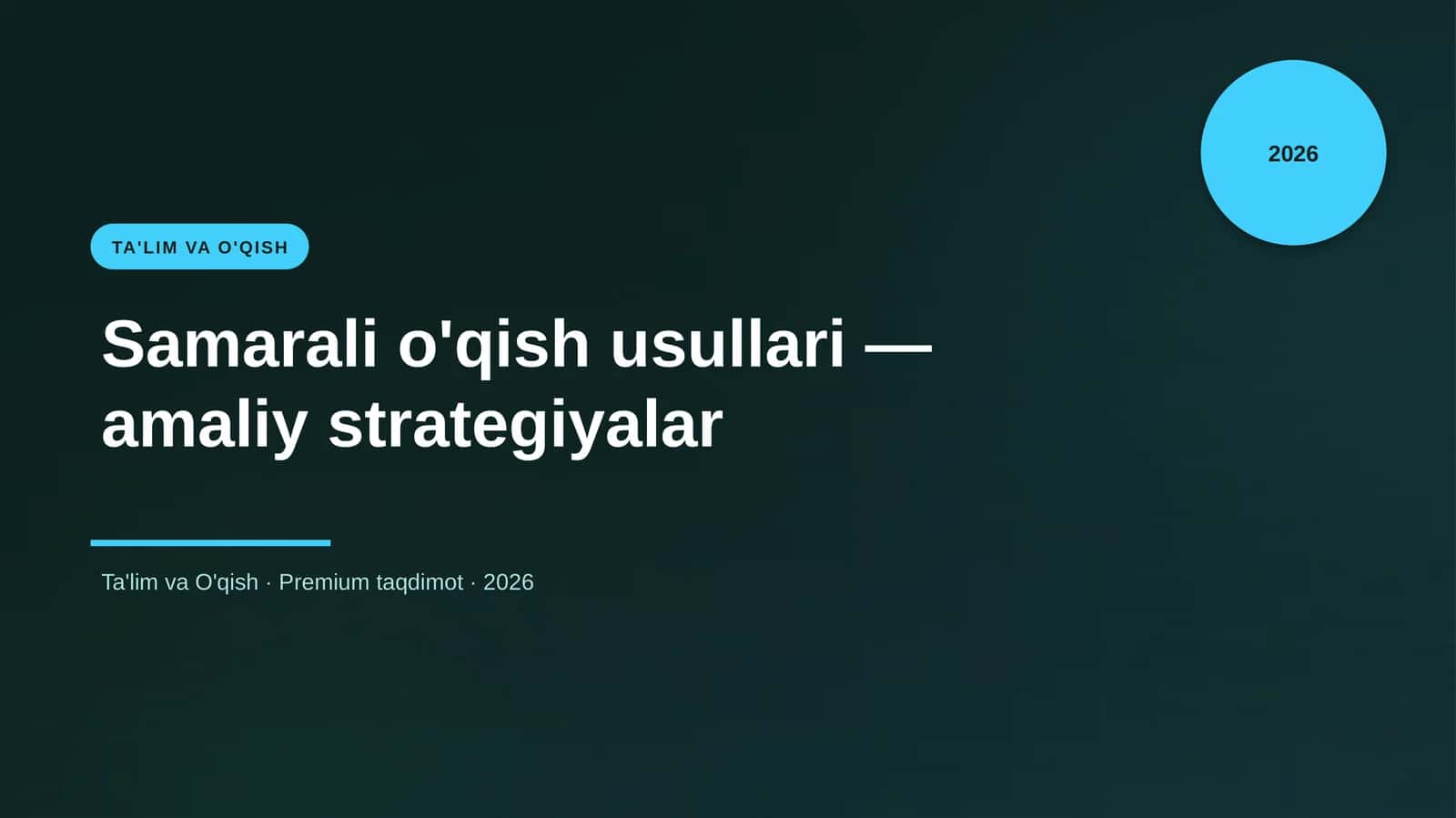 Samarali o'qish usullari — amaliy strategiyalar