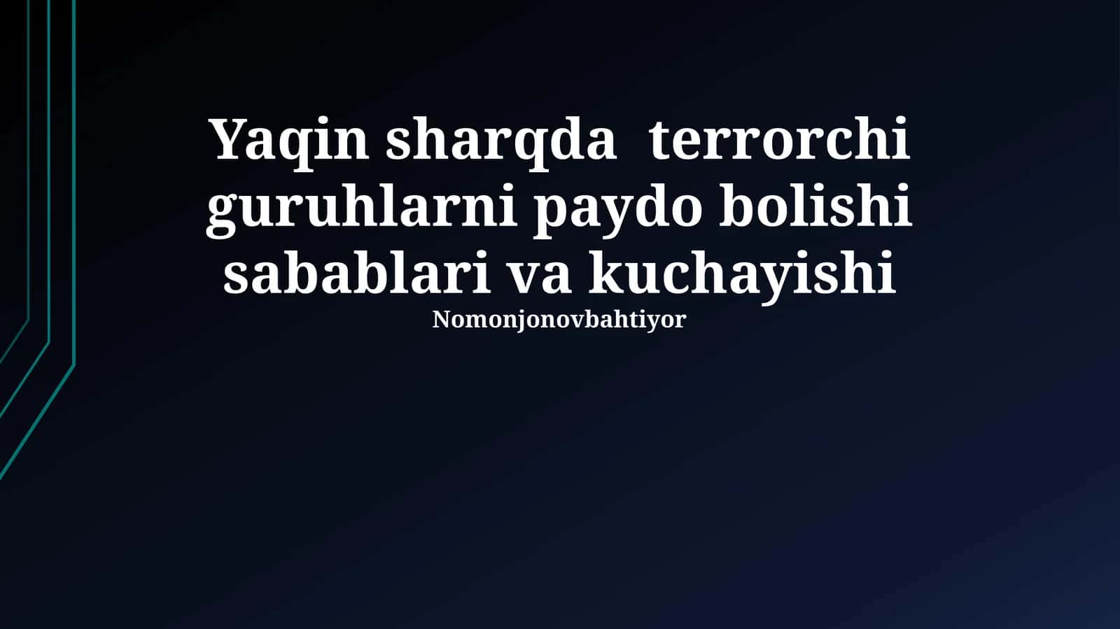 Terrorizmning ildizlari: Tarixiy va siyosiy omillar