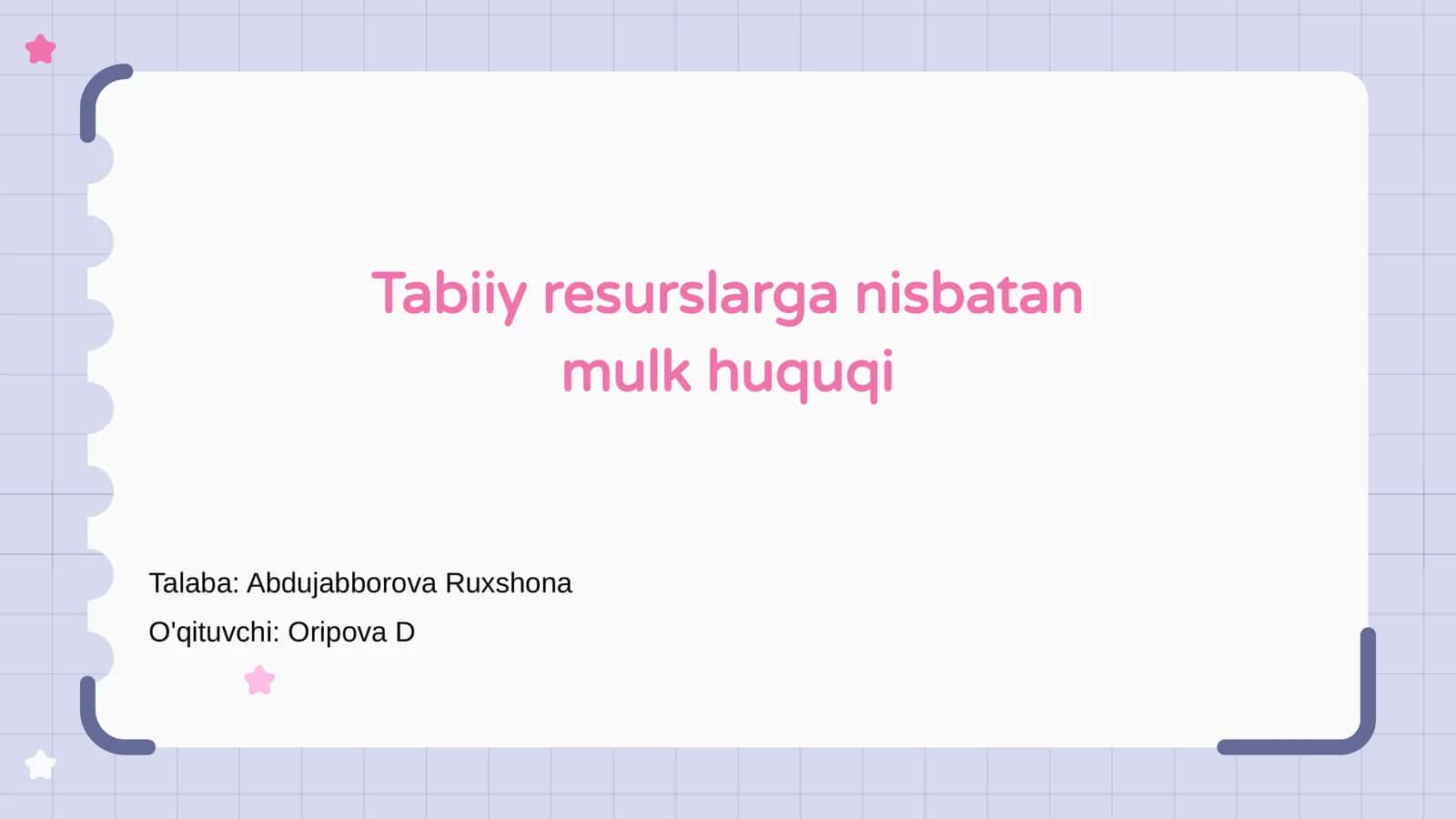 Tabiiy resurslarga nisbatan mulk huquqi